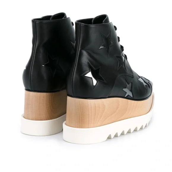 Stella McCartney Black and Silver Star Platform Shoes - Picture 7 of 8